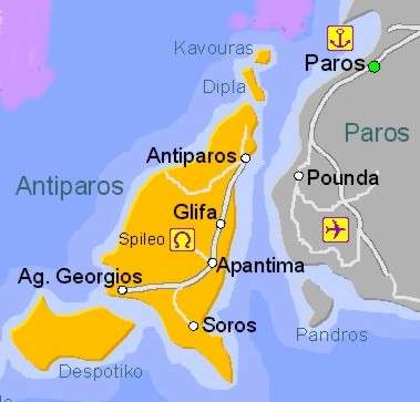 Map of Antiparos Island
