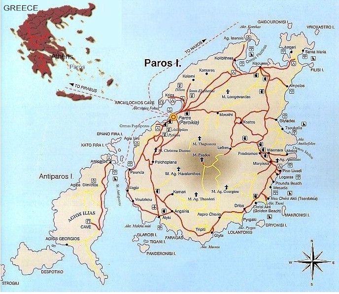 The map of Paros Island!