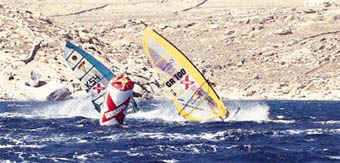 Paros windsurfing site.